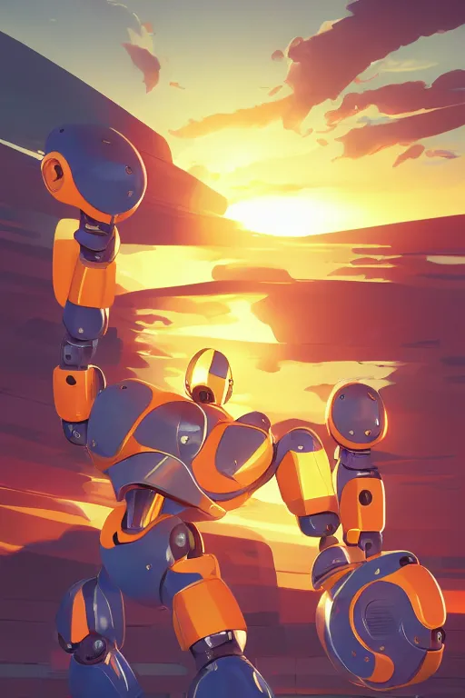 Image similar to metabots medabots medarotto medarot robot minimalist comics, behance hd by jesper ejsing, by rhads, makoto shinkai and lois van baarle, ilya kuvshinov, rossdraws global illumination ray tracing hdr radiating a glowing aura