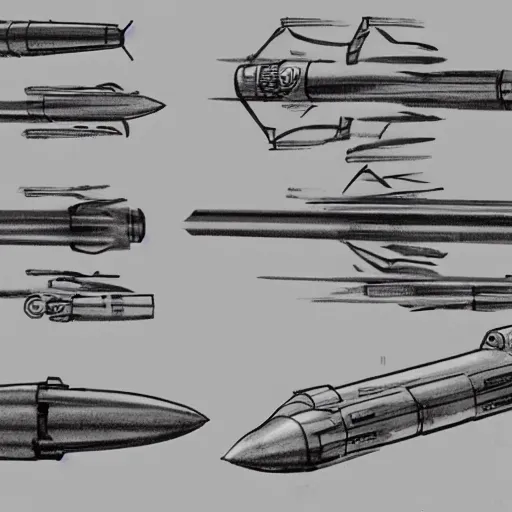 Image similar to sketches of missile, military, full page, technical, detailed