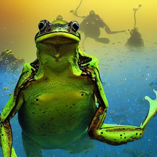 Image similar to loveland frogman is my lord and savior, frogland deep forest, high definition, 8 k, photorealistic, highly detailed