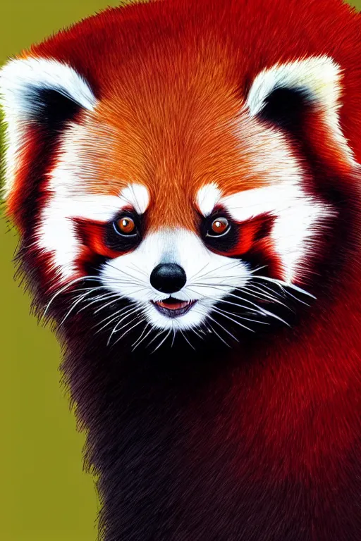 Prompt: an amber red panda, symmetrical, highly detailed, digital art, sharp focus, trending on art station