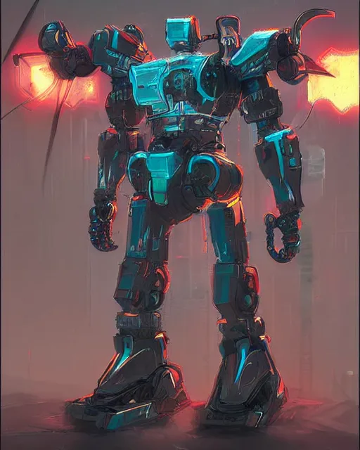 Prompt: mecha viking. cyberpunk art. concept art. futuristic norse.