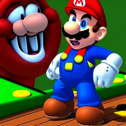 Image similar to Mario screaming very funny