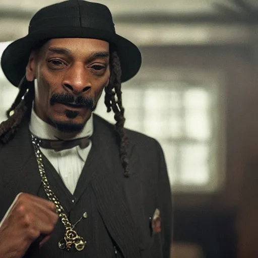 Image similar to Snoop dog in Peaky Blinders very detail 4K quality super realistic