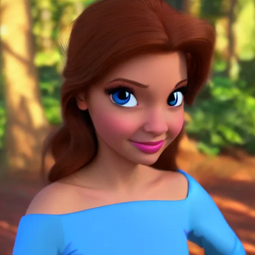 Image similar to a photorealistic 3d disney princess