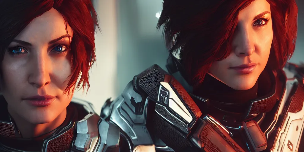 Prompt: femshep, cinematic lighting, trending on artstation, 4k, hyperrealistic, focused, extreme details, unreal engine 5, cinematic, masterpiece