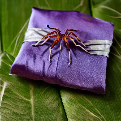 Prompt: silk parcels, used to contain liquids. realistic. spider silk