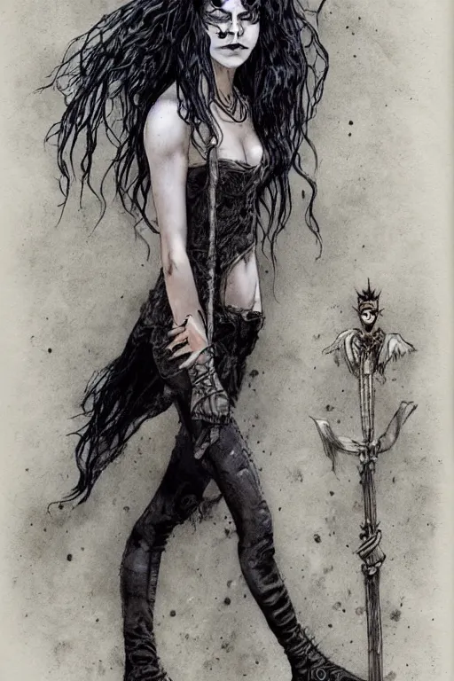Image similar to full body portrait of anya taylor joy as death from sandman, by jean baptiste monge