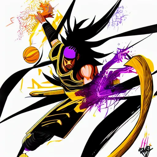 Image similar to digital art of lebron james bankai, detailed, colourful, beautiful, masterpiece, trending on artstation
