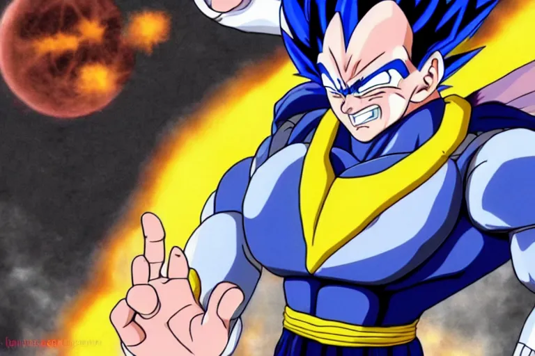 Prompt: vegeta doing a kamehameha, hd, high detailed