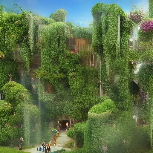 Image similar to hanging gardens of babylon, highly realistic
