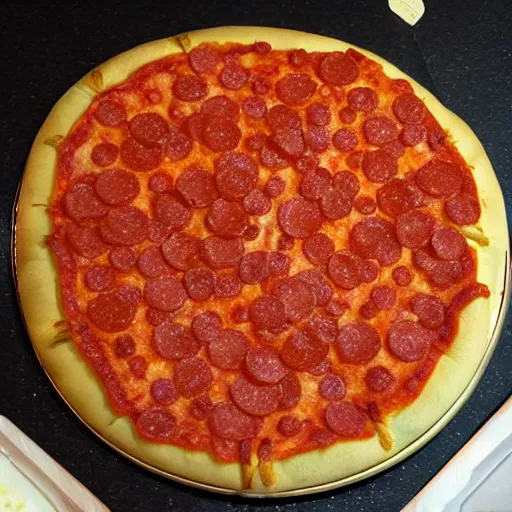 Image similar to alien sindacale made entirely of pizza, with terra made of pepperoni