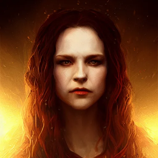 Image similar to majestic gracious child female vampire claudia portrait, atmospheric lighting, painted, menacing, intricate, volumetric lighting, beautiful, rich deep colours masterpiece, golden hour, sharp focus, ultra detailed, by leesha hannigan, ross tran, thierry doizon, kai carpenter, ignacio fernandez rios