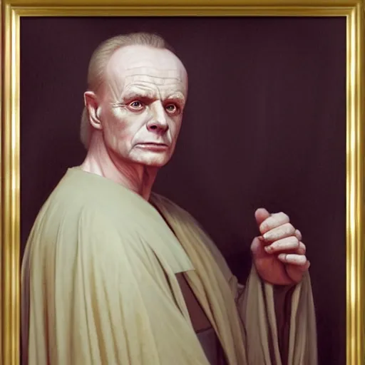 Image similar to Painting of Ian McDiarmid as Emperor Palpatine. Art by william adolphe bouguereau. During golden hour. Extremely detailed. Beautiful. 4K. Award winning.