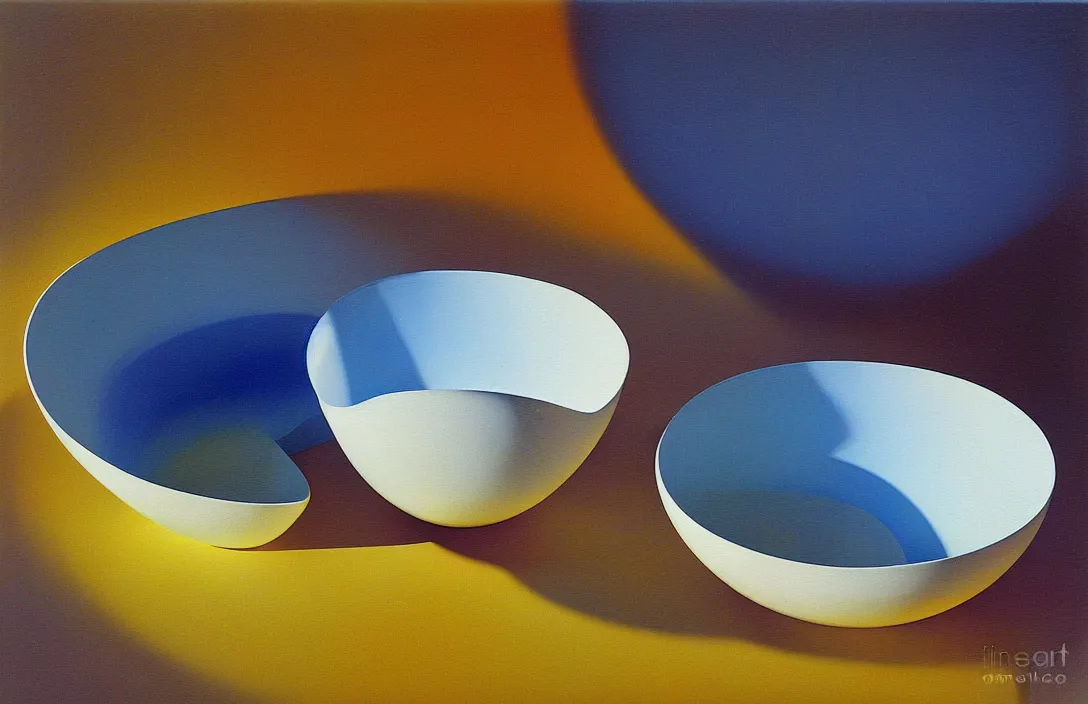 Image similar to energetic brushstrokes create optical flow photograph by robert adams perfectly shaped bowl painting by claude gellee