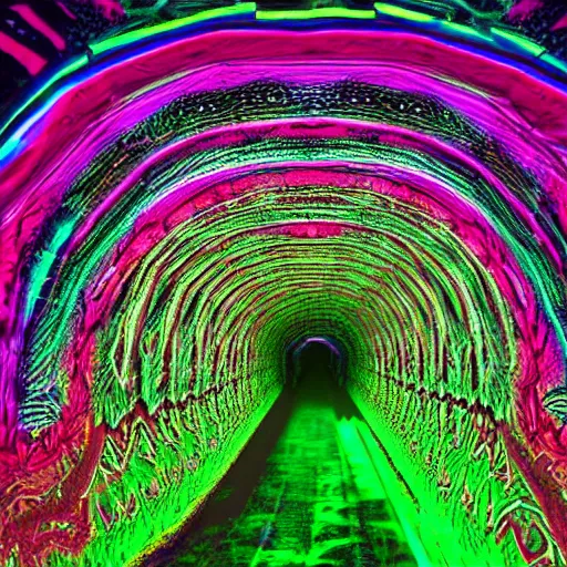 Prompt: green fractal tunnel, lsd, psychedelics