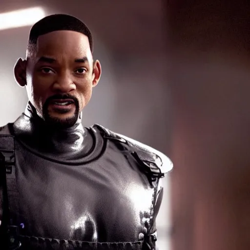 Prompt: Will Smith playing as blade 4K detail
