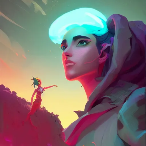 Image similar to profile portrait, maya ali mage, gloomhaven, dynamic lighting, gaudy colors, octane render aesthetic, matte painting concept art, official fanart behance hd artstation by jesper ejsing, by rhads and makoto shinkai and lois van baarle and ilya kuvshinov and rossdraws