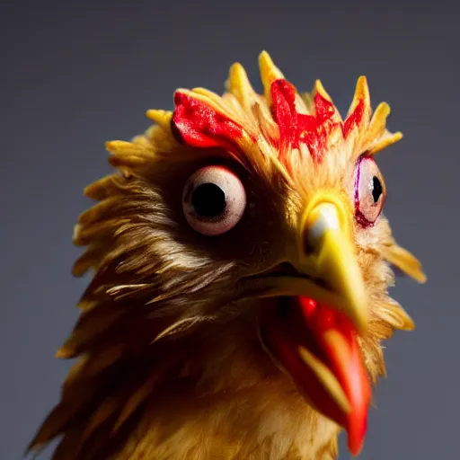 Image similar to a photo of a crousty chicken, professional, studio, 4 k