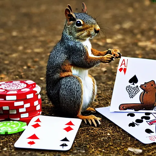 Image similar to a meeting of squirrels playing poker