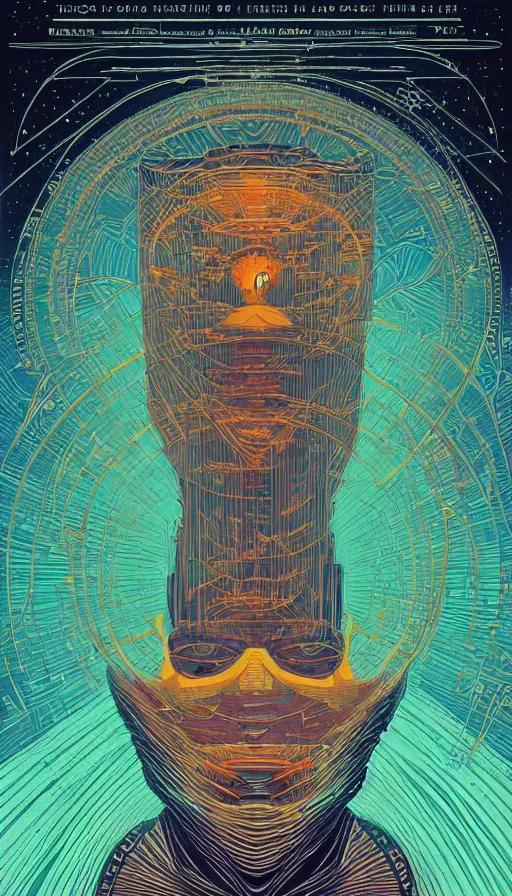 Image similar to the ancient oracle of bibliophiles, futurism, dan mumford, victo ngai, kilian eng, da vinci, josan gonzalez