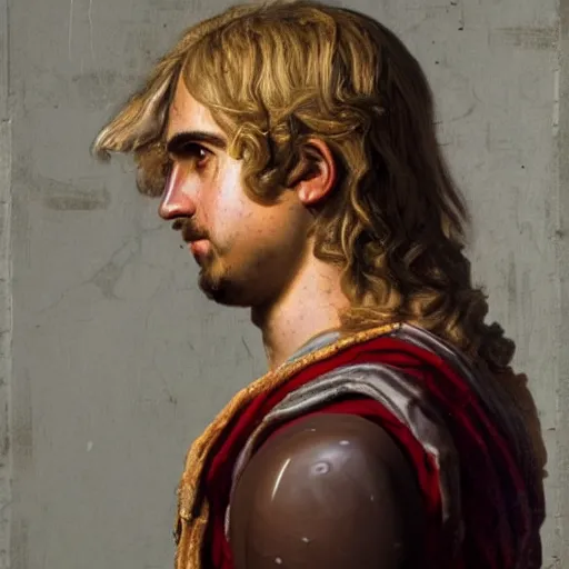 Image similar to A 17th century Baroque Painting of Alexander the Great, portrait of Alexander the Great, grainy, realistic, very realistic, hyperrealistic, highly detailed, very detailed, extremely detailed, very neat, very epic, very cool, detailed, trending on artstation