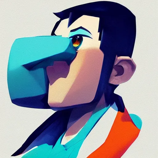 Image similar to face icon stylized minimalist nintendo 6 4, loftis, cory behance hd by jesper ejsing, by rhads, makoto shinkai and lois van baarle, ilya kuvshinov, rossdraws global illumination