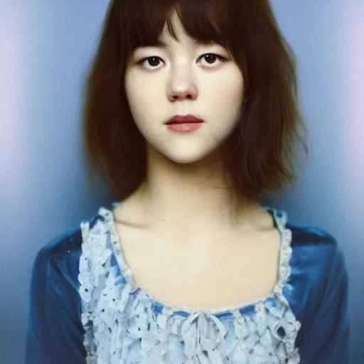 Image similar to a masterpiece portrait photo of a beautiful young girl who looks like a korean mary elizabeth winstead