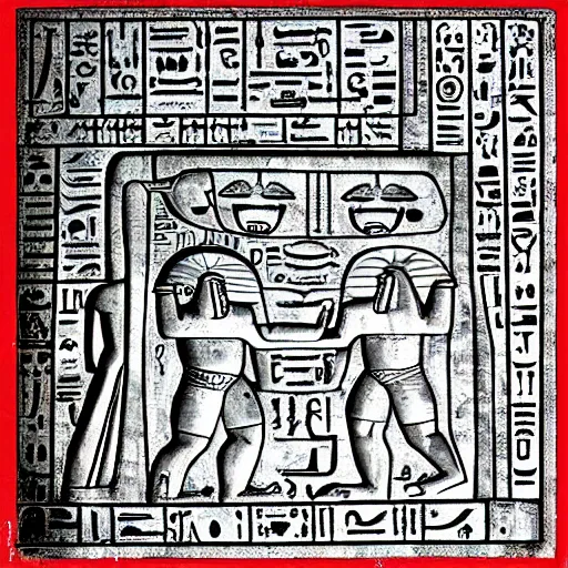 Image similar to The Kool-Aid Man in Egyptian Hyroglyphics