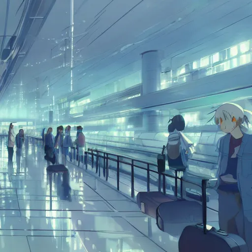 Prompt: The Airport Ward, Ōta, Anime concept art by Makoto Shinkai