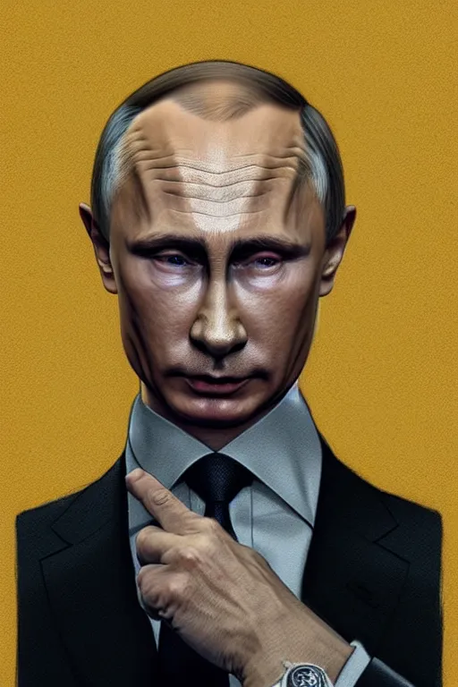 Image similar to vladimir putin as a sponge bob, realistic portrait, symmetrical, highly detailed, digital painting, artstation, concept art, smooth, sharp focus, illustration, cinematic lighting, art by artgerm and greg rutkowski and alphonse mucha