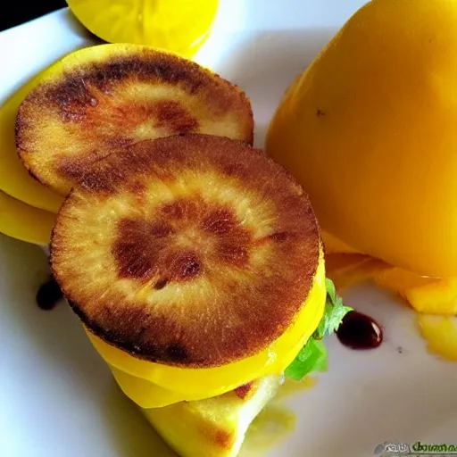 Image similar to Introducing the manana! The mix between a mango and a banana. Professional food photo