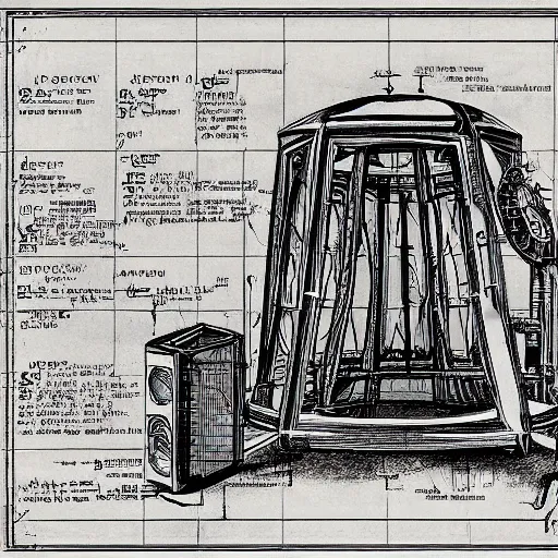 Image similar to blueprint for a time machine