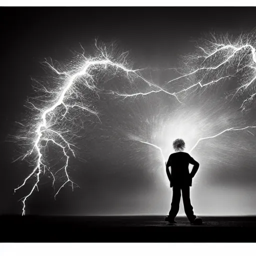 Prompt: killua lightning speed photography by david yarrow