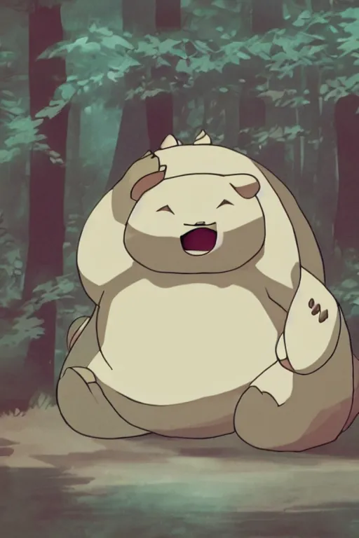 Prompt: a wild snorlax appears