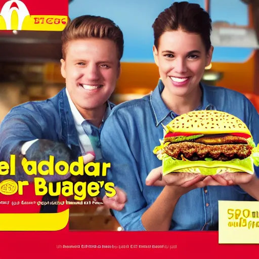 Image similar to promotional advertisement for mcdonald's burger taco