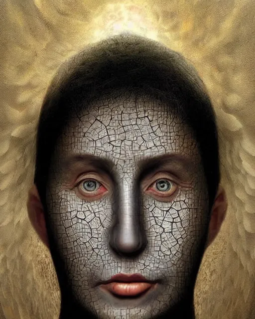 Prompt: surrealist portrait art in the styles of igor morski, jim warren, and manzel bowman, intricate, hyperrealistic, accurate facial details, profile picture with chromakey!!!!! background, volumetric lighting