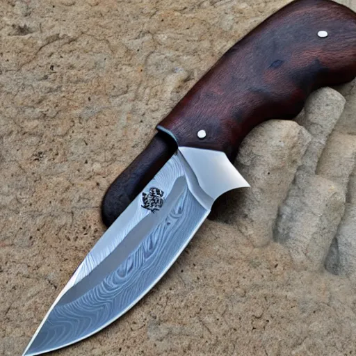 Prompt: Damascus steel knife