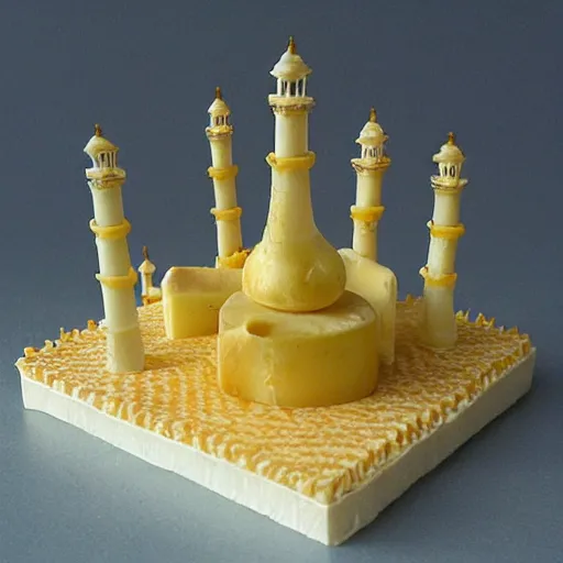 Image similar to cheese a reconstruction of the cheese taj mahal made ot of cheese, cheese