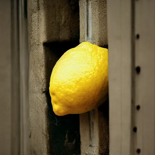 Prompt: closeup portrait of a Lemon , new york back street , by Steve McCurry and David Lazar, natural light, detailed face, CANON Eos C300, ƒ1.8, 35mm, 8K, medium-format print