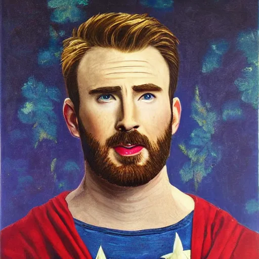 Prompt: chris evans, classic painting