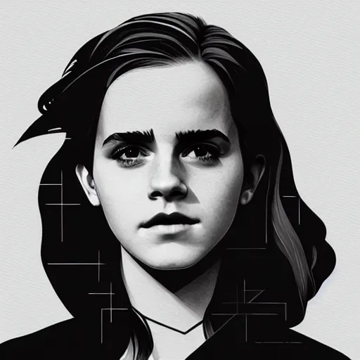 Image similar to Emma Watson profile picture by Sachin Teng, asymmetrical, Organic Painting , Matte Painting, geometric shapes, hard edges, graffiti, street art:2 by Sachin Teng:4