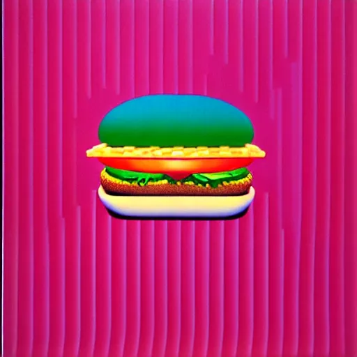 Image similar to burger by shusei nagaoka, kaws, david rudnick, airbrush on canvas, pastell colours, cell shaded, 8 k