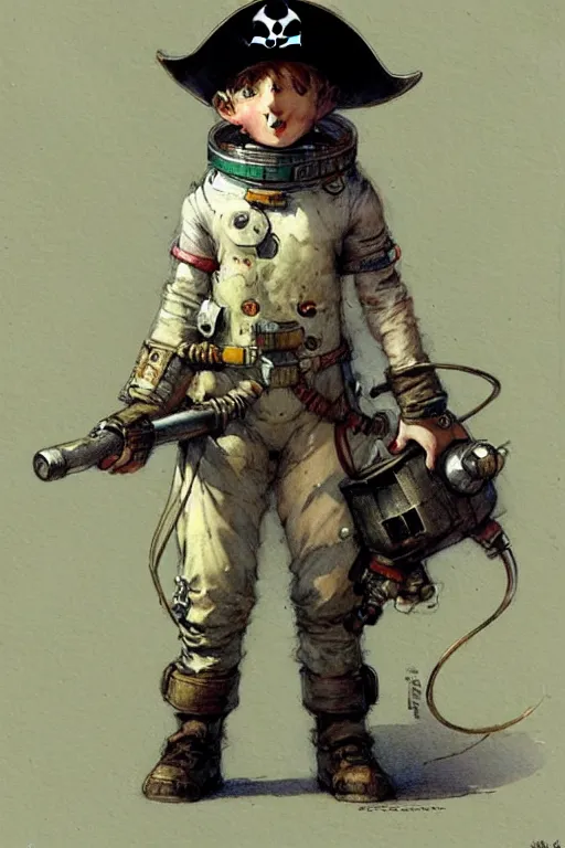 Prompt: ( ( ( ( ( 1 2 5 0 retro future 1 0 year boy old super scientest in space pirate mechanics costume. muted colors. childrens layout, ) ) ) ) ) by jean - baptiste monge,!!!!!!!!!!!!!!!!!!!!!!!!!