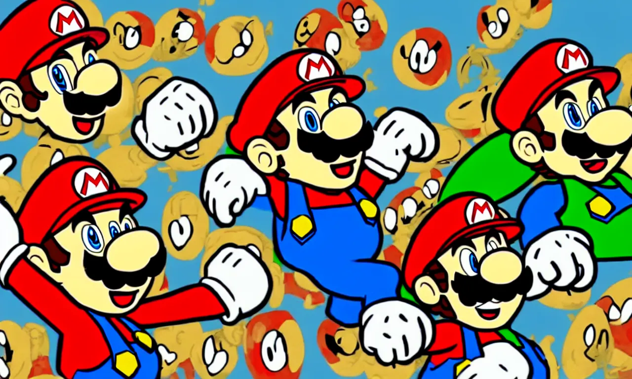 Prompt: super mario in the style of dexter's laboratory cartoon