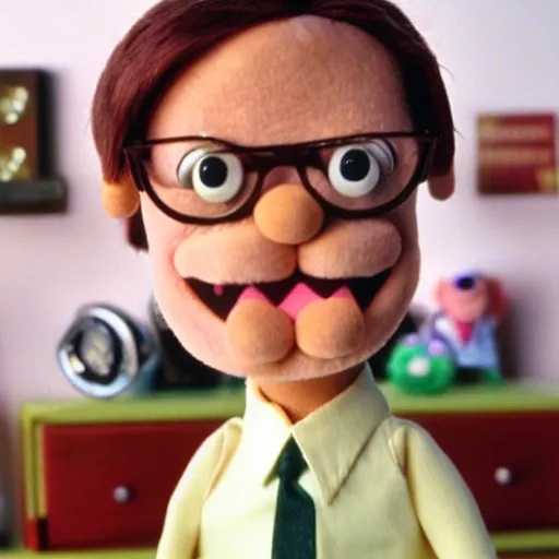 Image similar to Dwight Schrute as a muppet 35mm film