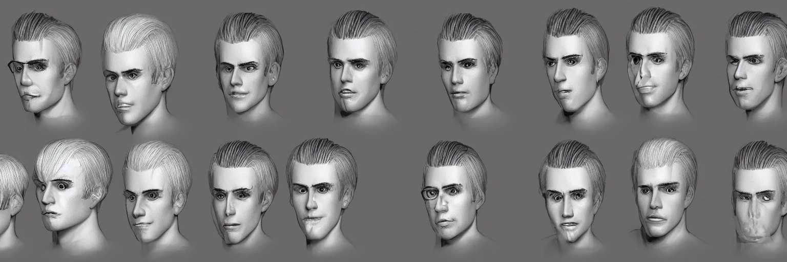 Image similar to male character study of male tori spelling, clear faces, screenwriter, introvert, outsider, geek, disturbed, emotional, character sheet, fine details, concept design, contrast, kim jung gi, pixar and da vinci, trending on artstation, 8 k, full body and head, turnaround, front view, back view, ultra wide angle