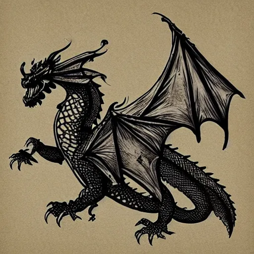 Image similar to “fire breathing dragon, Architectural Drawing”