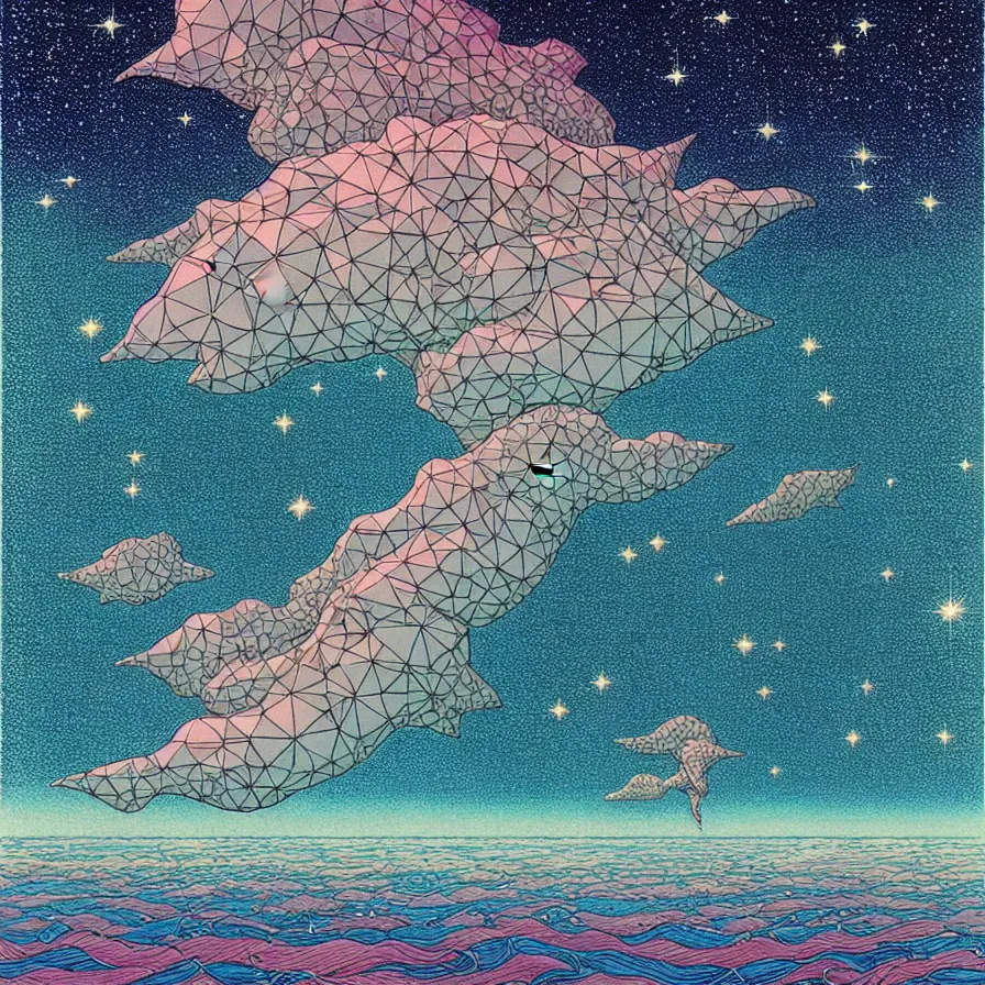 Prompt: ( ( ( ( shinning starry sky and sea, with decorative frame design ) ) ) ) by mœbius!!!!!!!!!!!!!!!!!!!!!!!!!!!, overdetailed art, colorful, artistic record jacket design