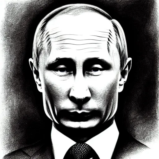 Image similar to vladimir putin with a mushroom cloud hat, cartoonish, ultra detailed pencil drawing