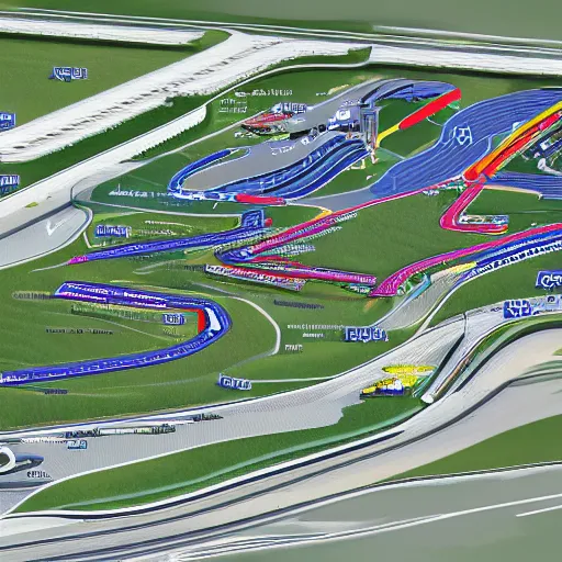 Prompt: a realistic line photo of a f 1 race circuit map